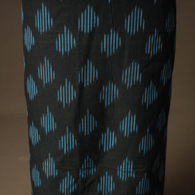 Pochampally Ikat Cotton Unstitched Dress Material: Kurta & Dupatta with Jewellery 03
