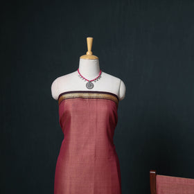 Dharwad Mercerised Cotton Plain Thread Border Unstitched Dress Material: Kurta, Bottom & Dupatta 03