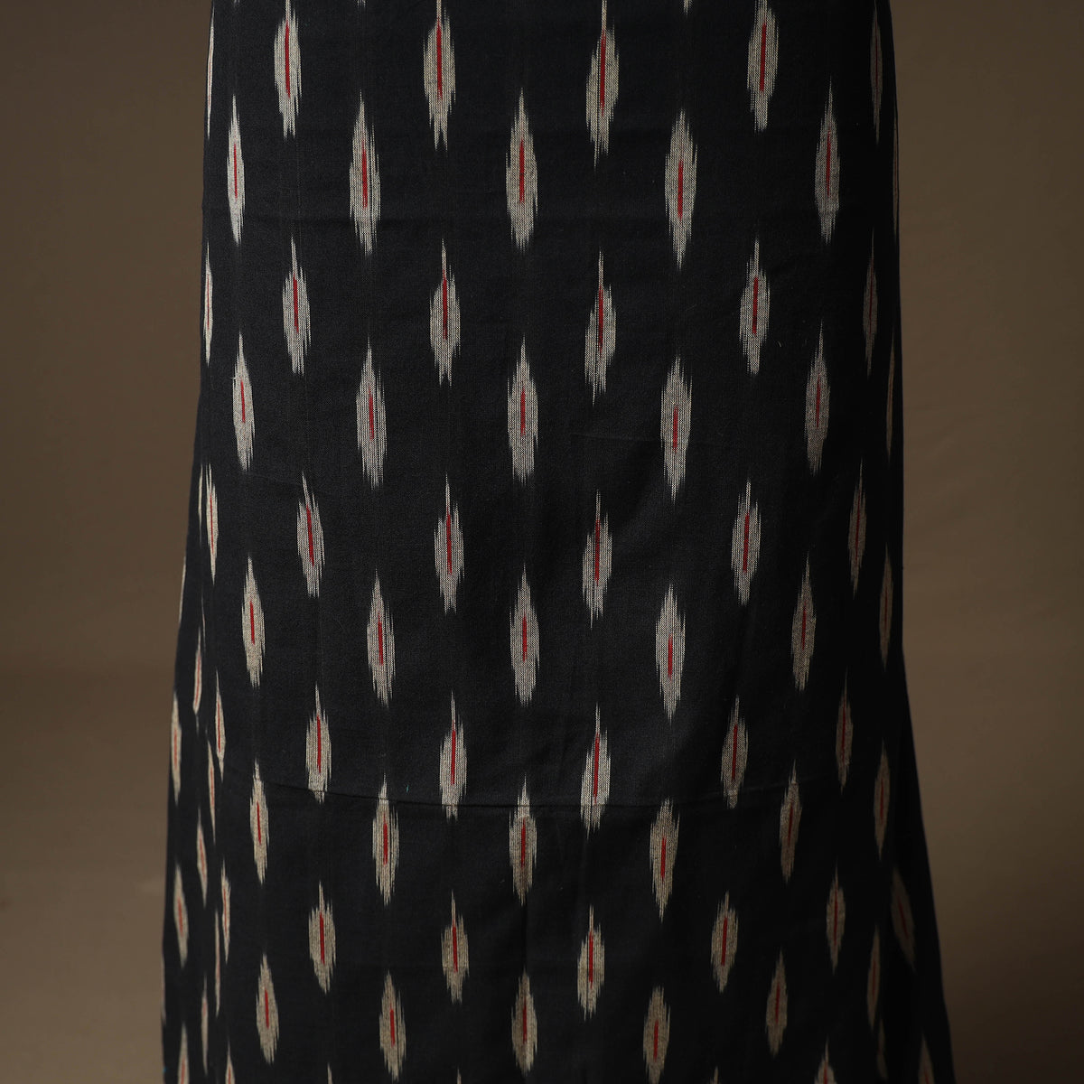Pochampally Ikat Cotton Unstitched Dress Material: Kurta & Dupatta with Jewellery 05