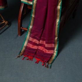 Dharwad Mercerised Cotton Plain Thread Border Unstitched Dress Material: Kurta, Bottom & Dupatta 04