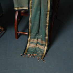 Dharwad Mercerised Cotton Plain Thread Border Unstitched Dress Material: Kurta, Bottom & Dupatta 05