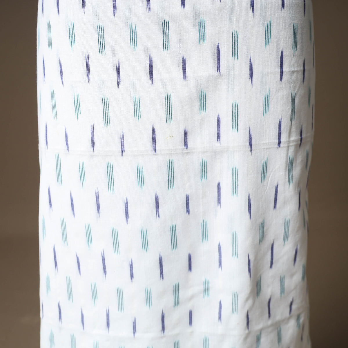 Pochampally Ikat Cotton Unstitched Dress Material: Kurta & Dupatta with Jewellery 08