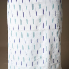 Pochampally Ikat Cotton Unstitched Dress Material: Kurta & Dupatta with Jewellery 08