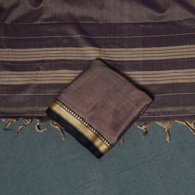 Dharwad Mercerised Cotton Plain Thread Border Unstitched Dress Material: Kurta, Bottom & Dupatta 06