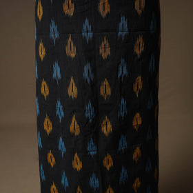 Pochampally Ikat Cotton Unstitched Dress Material: Kurta & Dupatta with Jewellery 09
