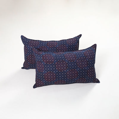 Blue - ajrakh hand block print pillow covers (set of 2) 137