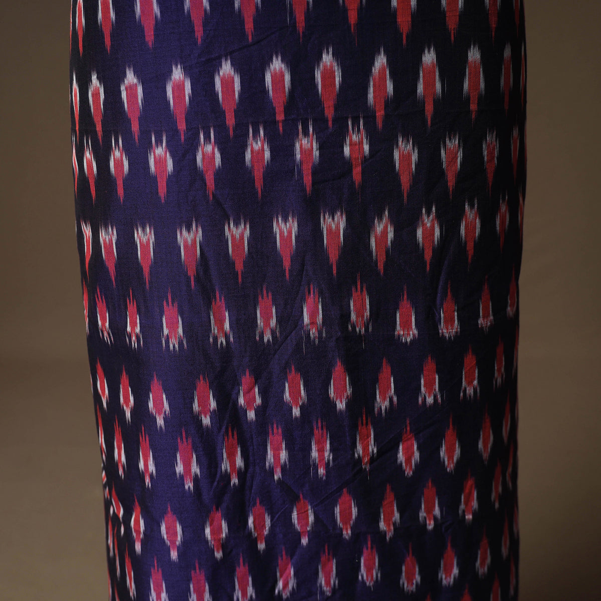 Pochampally Ikat Cotton Unstitched Dress Material: Kurta & Dupatta with Jewellery 10