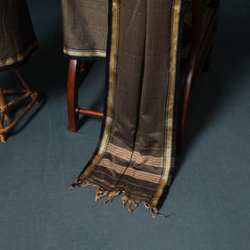 Dharwad Mercerised Cotton Plain Thread Border Unstitched Dress Material: Kurta, Bottom & Dupatta 08