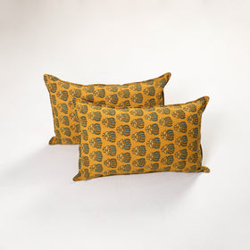 Yellow - ajrakh hand block print pillow covers (set of 2)