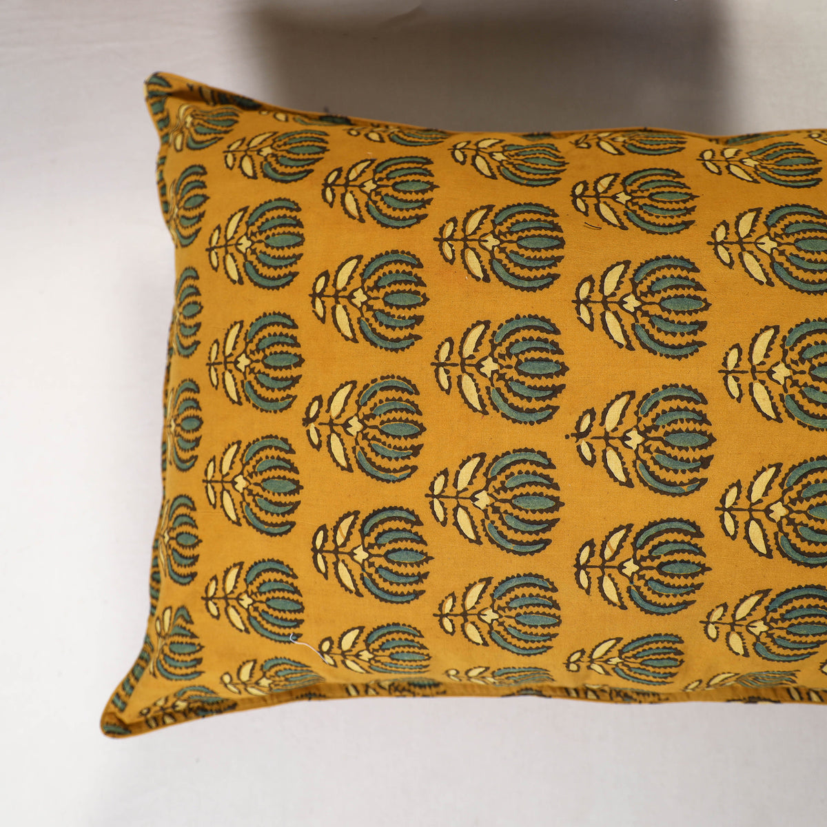 Yellow - ajrakh hand block print pillow covers (set of 2)