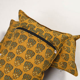 Yellow - ajrakh hand block print pillow covers (set of 2)