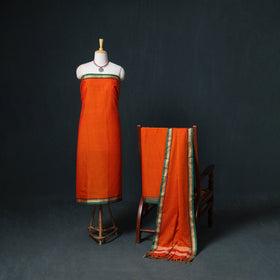 Dharwad Mercerised Cotton Plain Thread Border Unstitched Dress Material: Kurta, Bottom & Dupatta 10