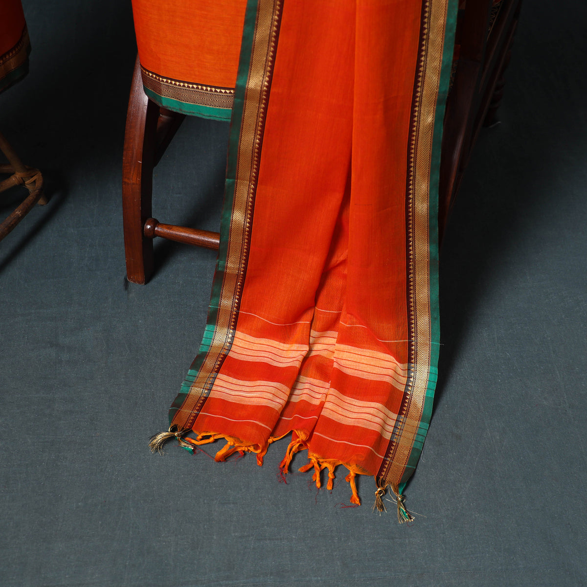 Dharwad Mercerised Cotton Plain Thread Border Unstitched Dress Material: Kurta, Bottom & Dupatta 10