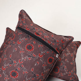 Brown - ajrakh hand block print pillow covers (set of 2)