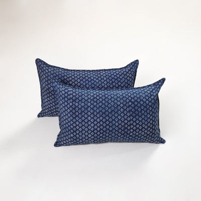 Blue - ajrakh hand block print pillow covers (set of 2) 140