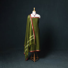Dharwad Mercerised Cotton Plain Thread Border Unstitched Dress Material: Kurta, Bottom & Dupatta 11