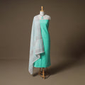 Jacquard Cotton Unstitched Dress Material: Kurta & Dupatta with Jewellery 16