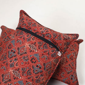 Red - ajrakh hand block print pillow covers (set of 2) 141