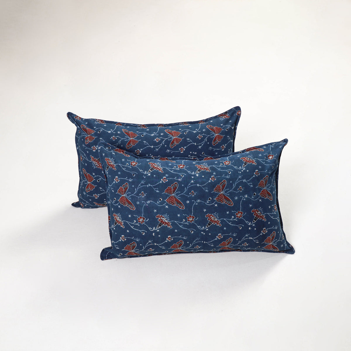 Blue - ajrakh hand block print pillow covers (set of 2) 142
