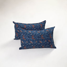 Blue - ajrakh hand block print pillow covers (set of 2) 142