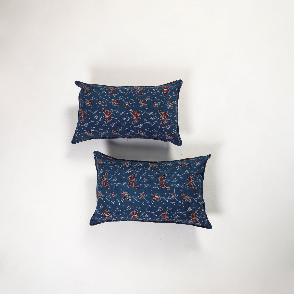 Blue - ajrakh hand block print pillow covers (set of 2) 142