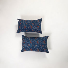 Blue - ajrakh hand block print pillow covers (set of 2) 142