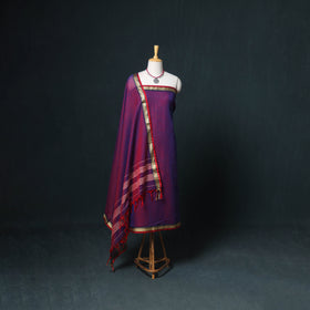 Dharwad Mercerised Cotton Plain Thread Border Unstitched Dress Material: Kurta, Bottom & Dupatta 12