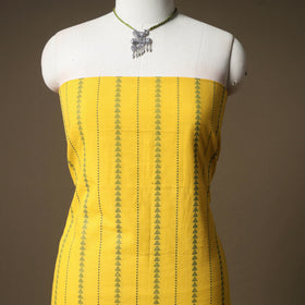 Jacquard Cotton Unstitched Dress Material: Kurta & Dupatta with Jewellery 18