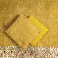 Yellow - 3pc Cotton Gota Patti Work Kota Doria Dress Material 02