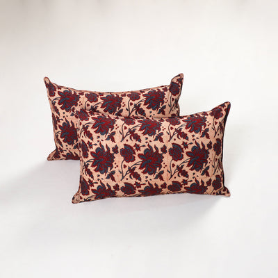 Red - ajrakh hand block print pillow covers (set of 2) 144