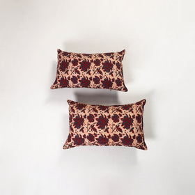 Red - ajrakh hand block print pillow covers (set of 2) 144