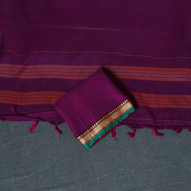 Dharwad Mercerised Cotton Plain Thread Border Unstitched Dress Material: Kurta, Bottom & Dupatta 15