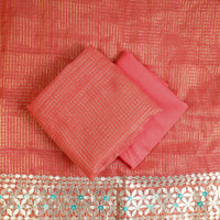 Red - 3pc Cotton Gota Patti Work Kota Doria Dress Material 04