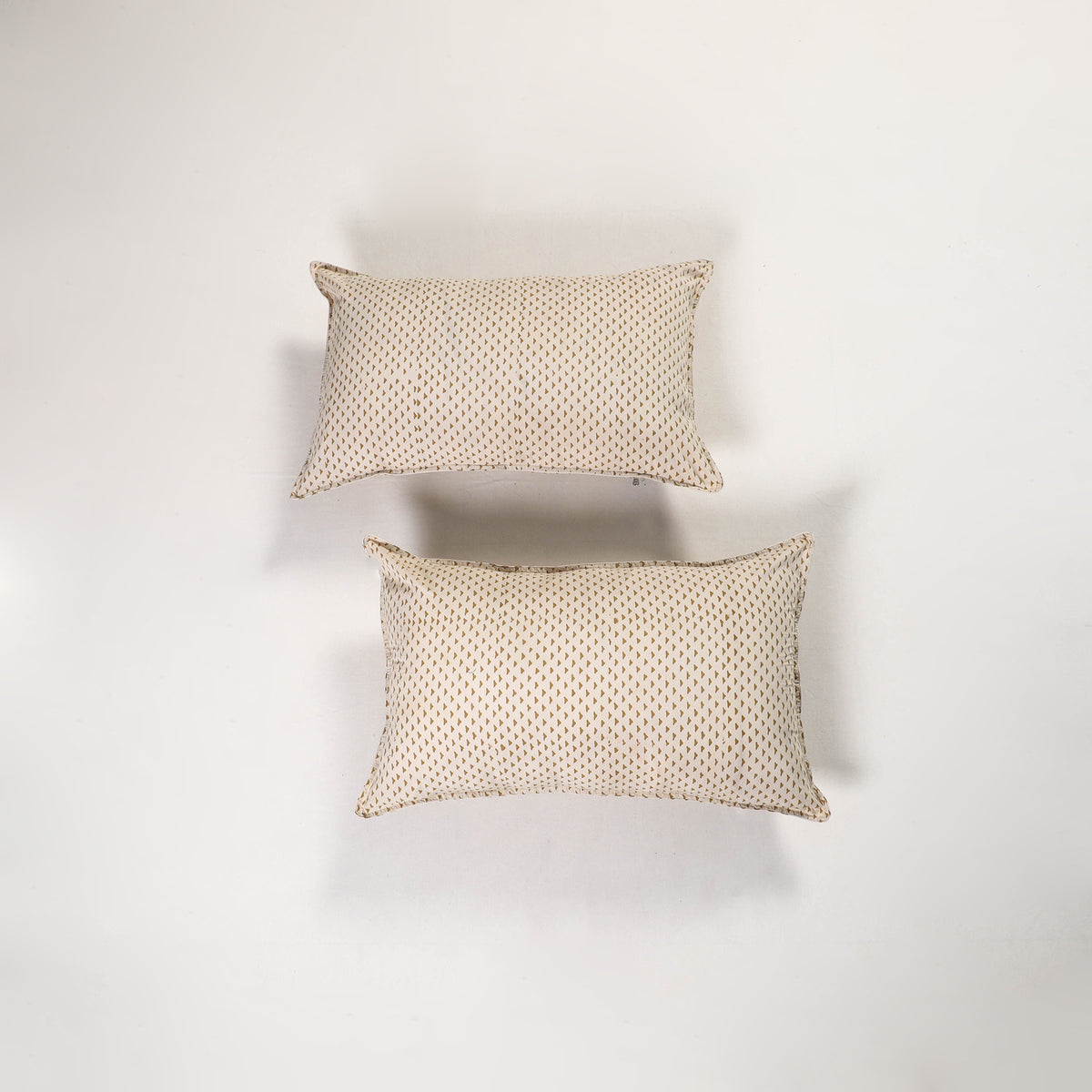 Beige - ajrakh hand block print pillow covers (set of 2)