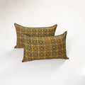 Yellow - ajrakh hand block print pillow covers (set of 2)
