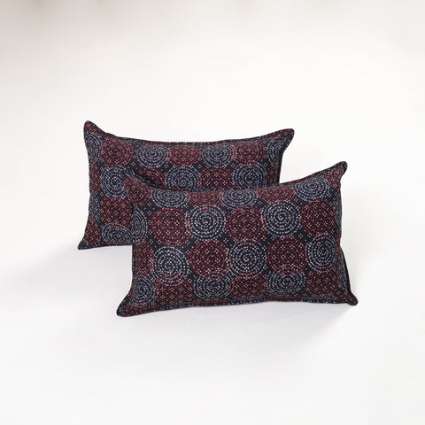Multicolor - Ajrakh Hand Block Print Pillow Covers (Set of 2) 149