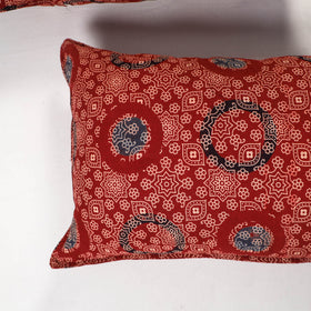 Red - ajrakh hand block print pillow covers (set of 2) 150