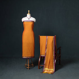 Dharwad Mercerised Cotton Plain Thread Border Unstitched Dress Material: Kurta, Bottom & Dupatta 20