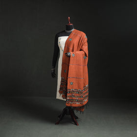 Kantha Hand Embroidered Khes Handwoven Cotton Dupatta 31