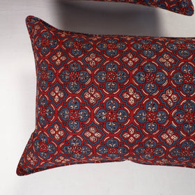 Red - ajrakh hand block print pillow covers (set of 2) 151