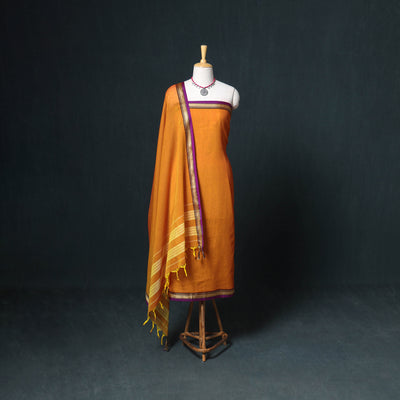 Dharwad Mercerised Cotton Plain Thread Border Unstitched Dress Material: Kurta, Bottom & Dupatta 20