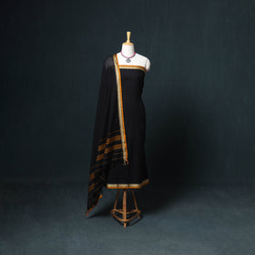 Dharwad Mercerised Cotton Plain Thread Border Unstitched Dress Material: Kurta, Bottom & Dupatta 21