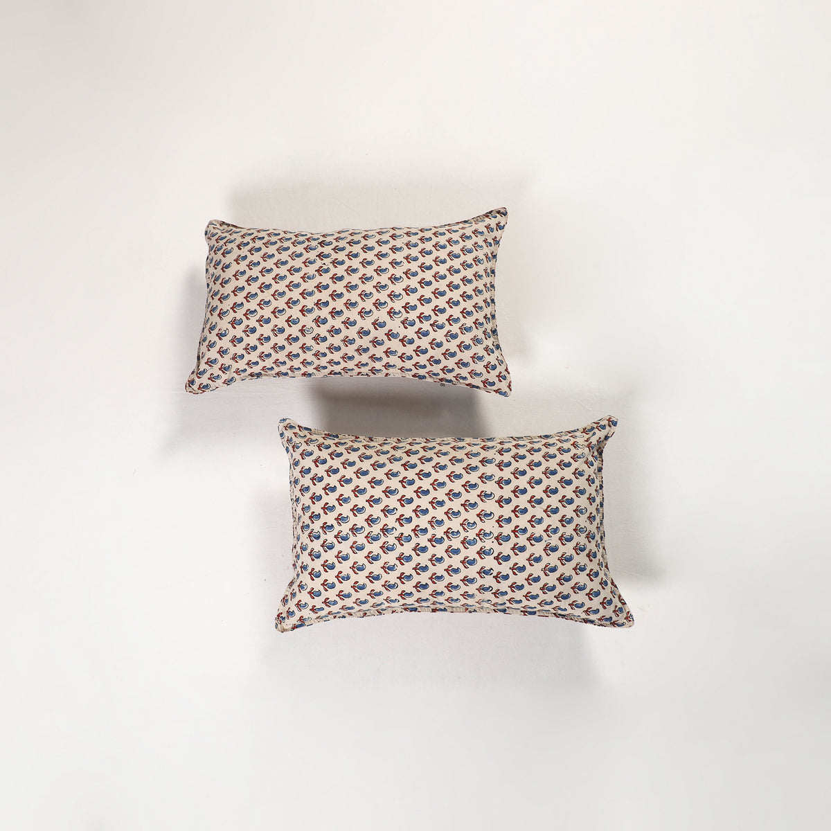 Beige - ajrakh hand block print pillow covers (set of 2)