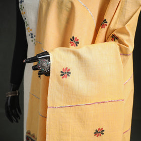 Kantha Hand Embroidered Khes Handwoven Cotton Dupatta 02