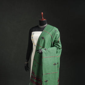 Kantha Hand Embroidered Khes Handwoven Cotton Dupatta 03