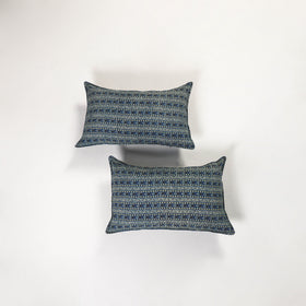 Blue - ajrakh hand block print pillow covers (set of 2) 154