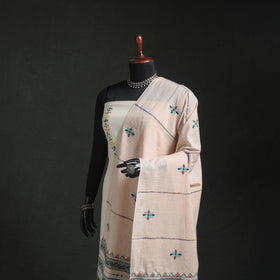 Kantha Hand Embroidered Khes Handwoven Cotton Dupatta 04