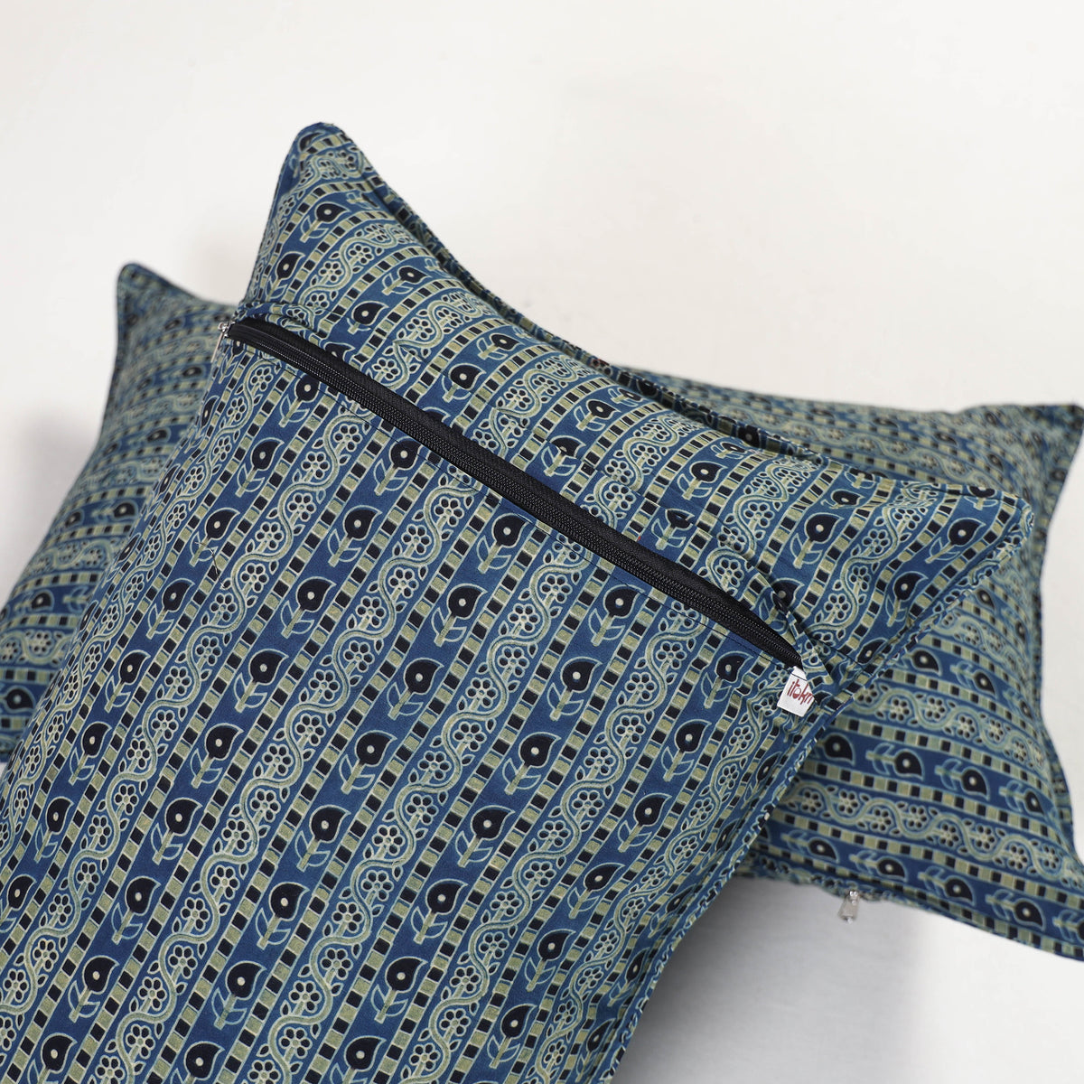 Blue - ajrakh hand block print pillow covers (set of 2) 154