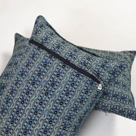 Blue - ajrakh hand block print pillow covers (set of 2) 154