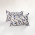 White - ajrakh hand block print pillow covers (set of 2)